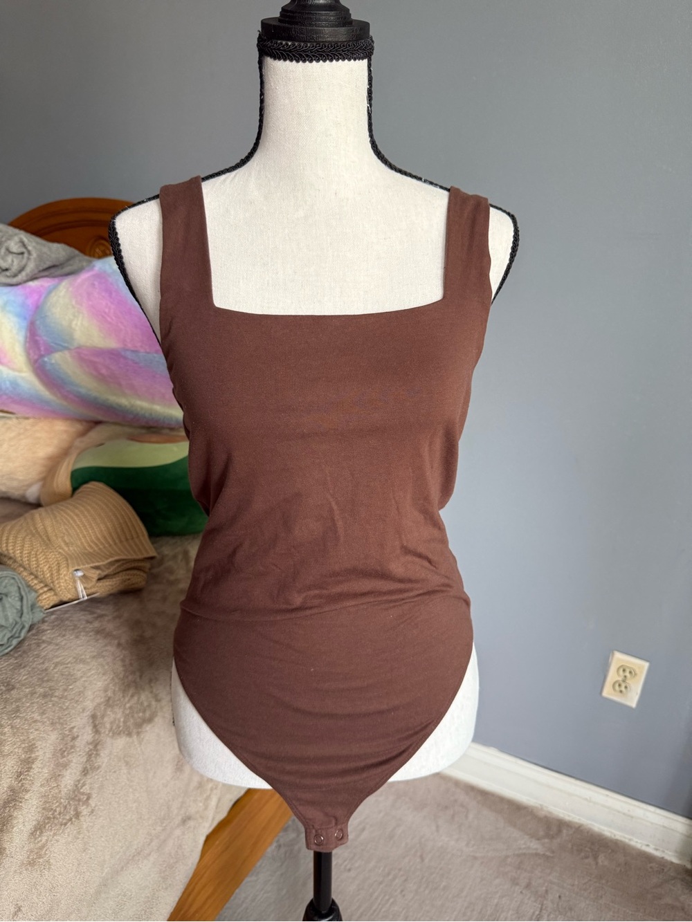 Old Navy Brown Square-Neck Bodysuit